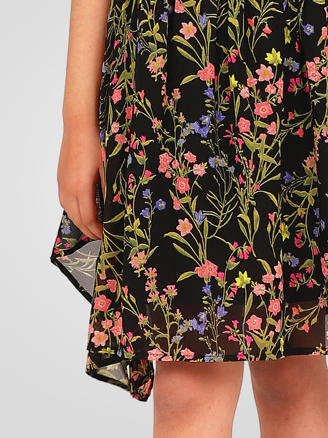 Girls Black Georgette Skirt