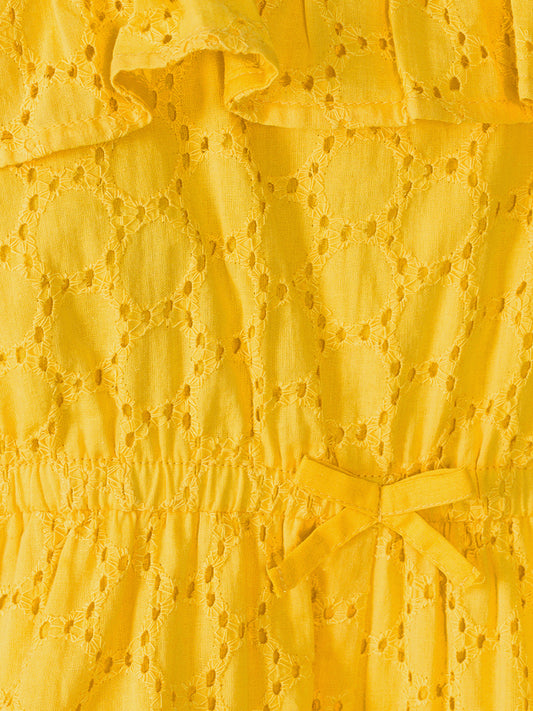 Girls Cutwork Cotton Romper