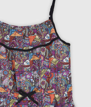 Girls Printed Rayon Romper