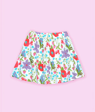 Girls Tiered Skirt in Printed Cotton