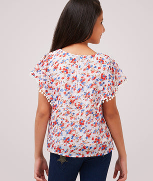 Girls Printed Georgette Top