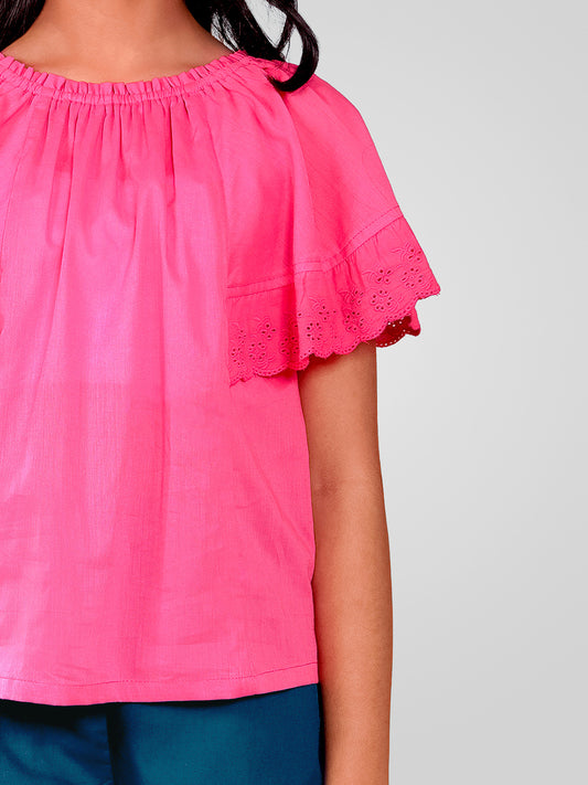 Girls Pink Cotton Top