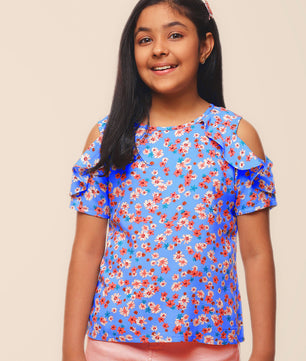 Girls Blue Rayon Top