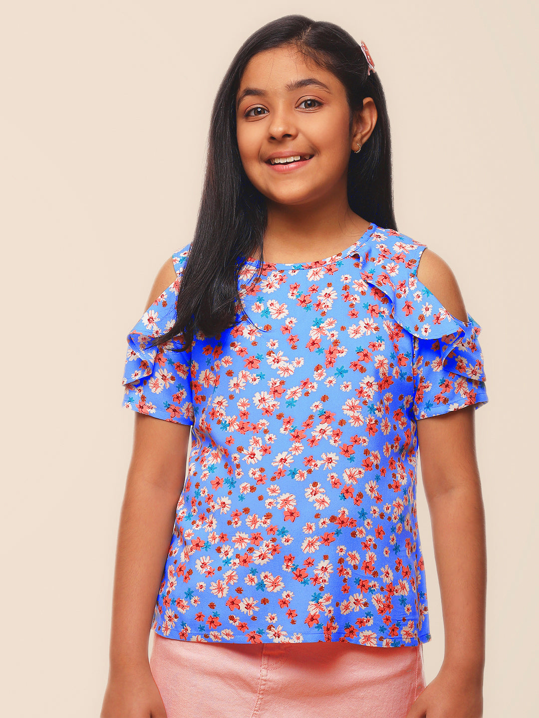 Girls Blue Rayon Top