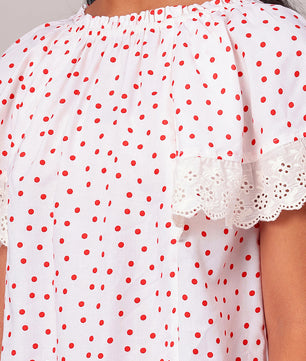 Girls Polka Dotted Rayon Top