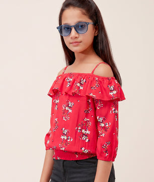 Girls Printed Rayon Top