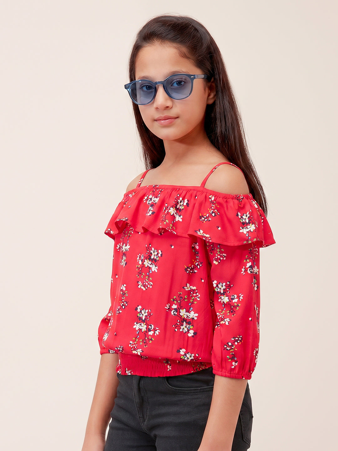 Girls Printed Rayon Top