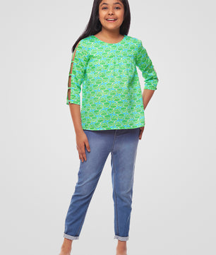 Girls Slit Sleeves Top