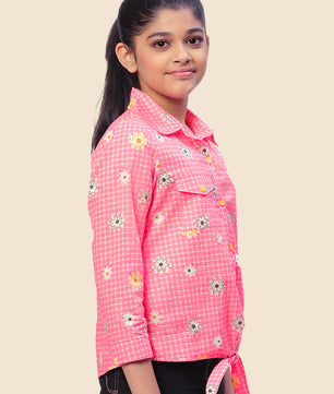 Girls Shirt Style Cotton Top