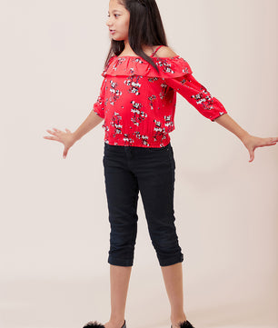 Girls Printed Rayon Top