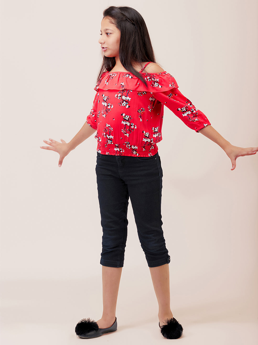Girls Printed Rayon Top