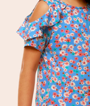 Girls Blue Rayon Top