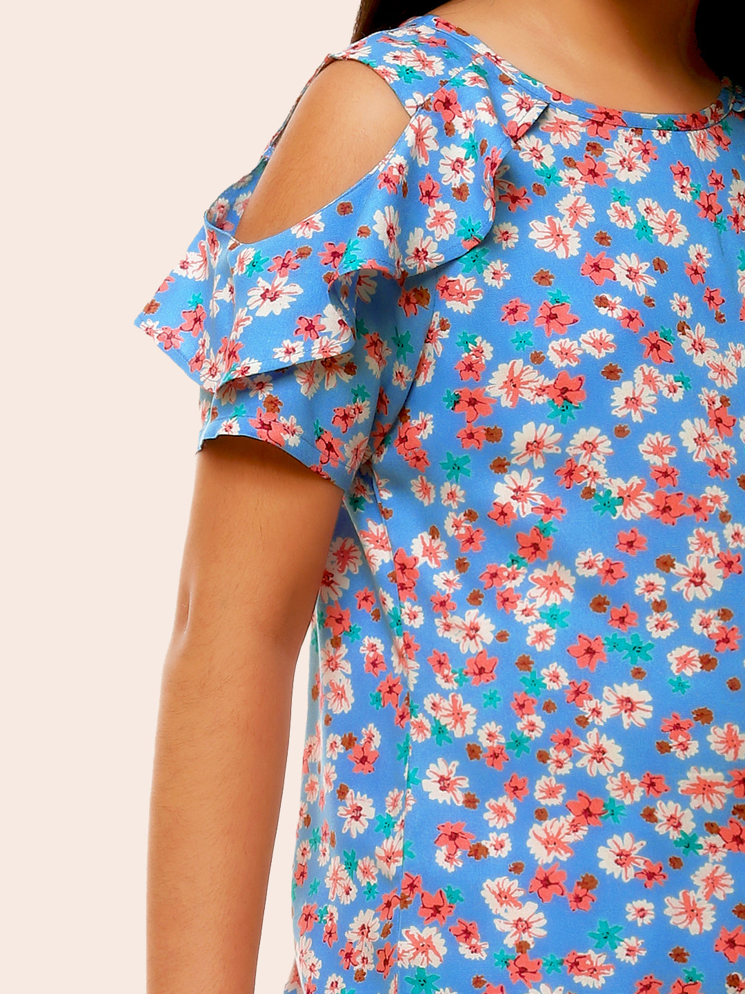 Girls Blue Rayon Top