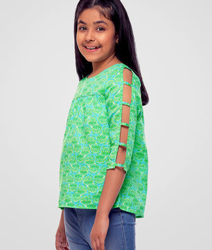 Girls Slit Sleeves Top