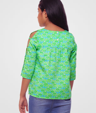 Girls Slit Sleeves Top