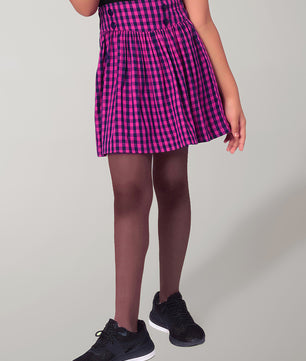 Girls Plaid Skirt in Blue and Pink