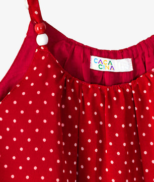 Girls Red Polka Dot Top