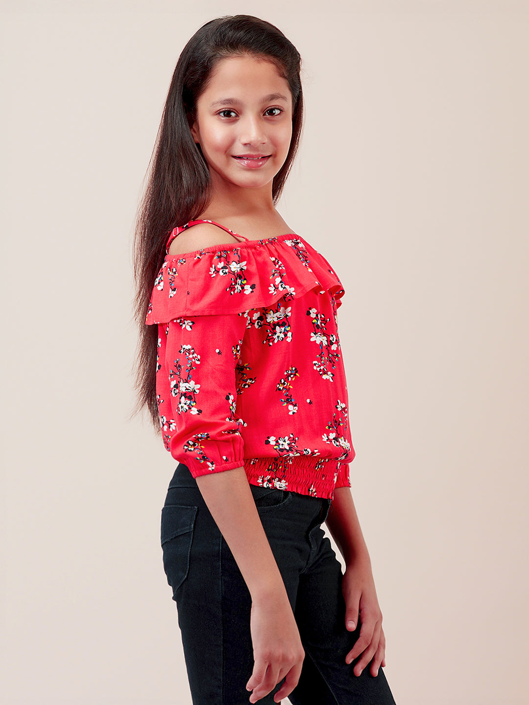 Girls Printed Rayon Top