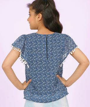 Girls Blue Georgette Top