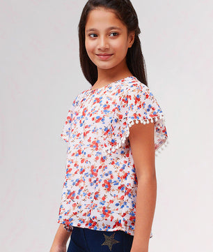 Girls Printed Georgette Top