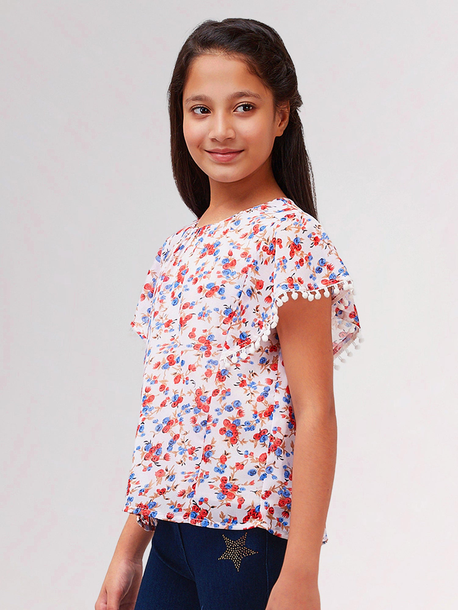 Girls Printed Georgette Top