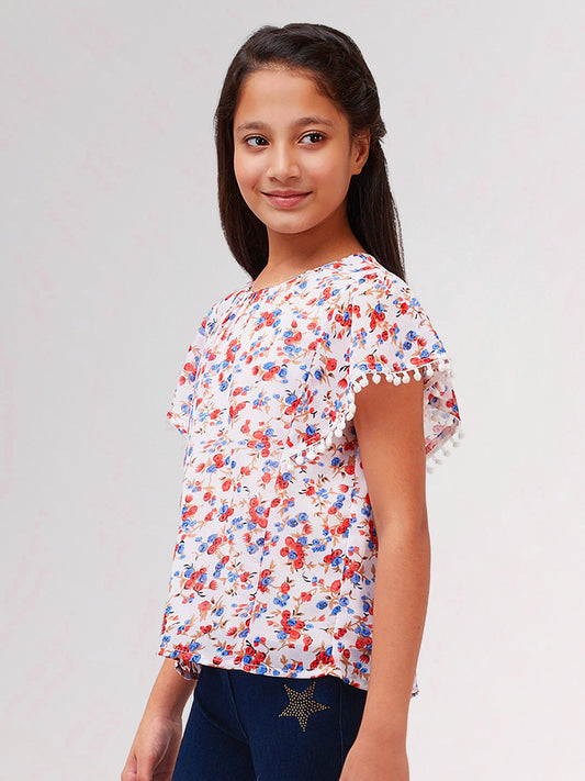 Girls Printed Georgette Top