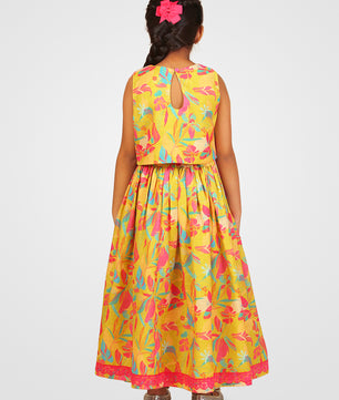 Girls Lehenga Choli in Linen Cotton