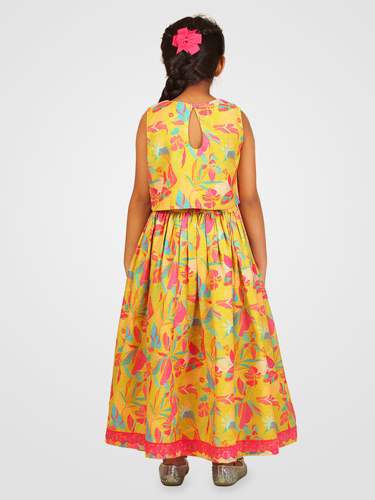 Girls Lehenga Choli in Linen Cotton