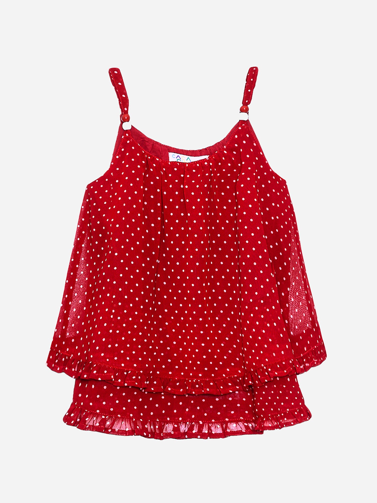 Girls Red Polka Dot Top