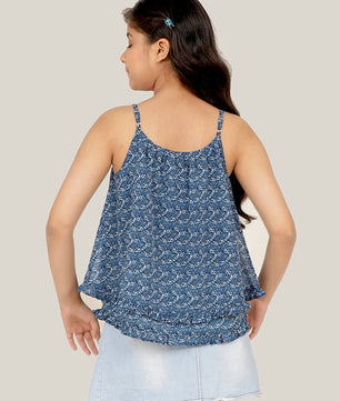 Girls Blue Georgette Top
