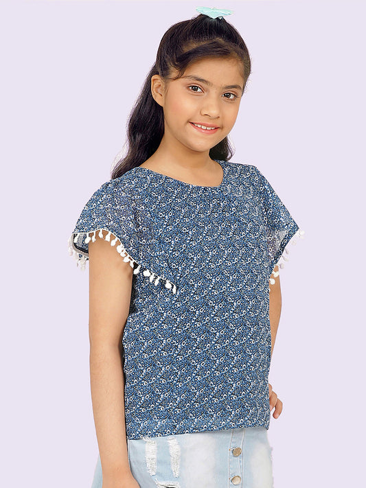 Girls Blue Georgette Top