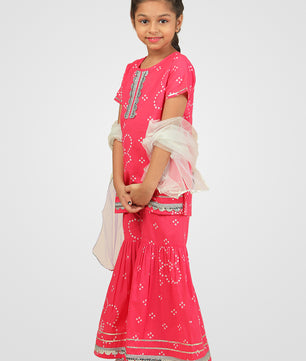 Girls Cotton Top and Sharara Set