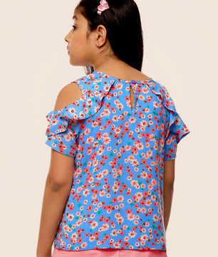 Girls Blue Rayon Top