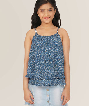 Girls Blue Georgette Top
