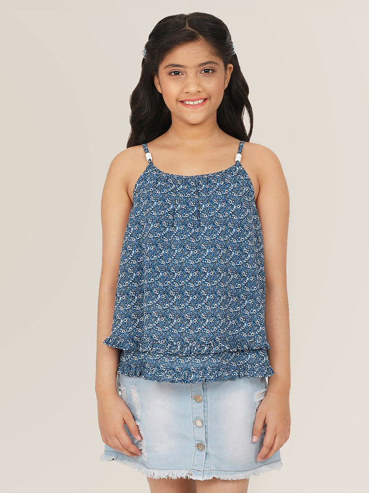 Girls Blue Georgette Top