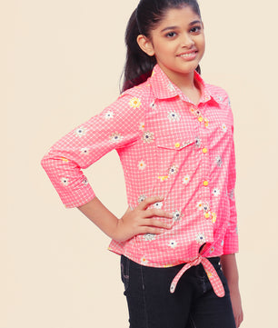 Girls Shirt Style Cotton Top