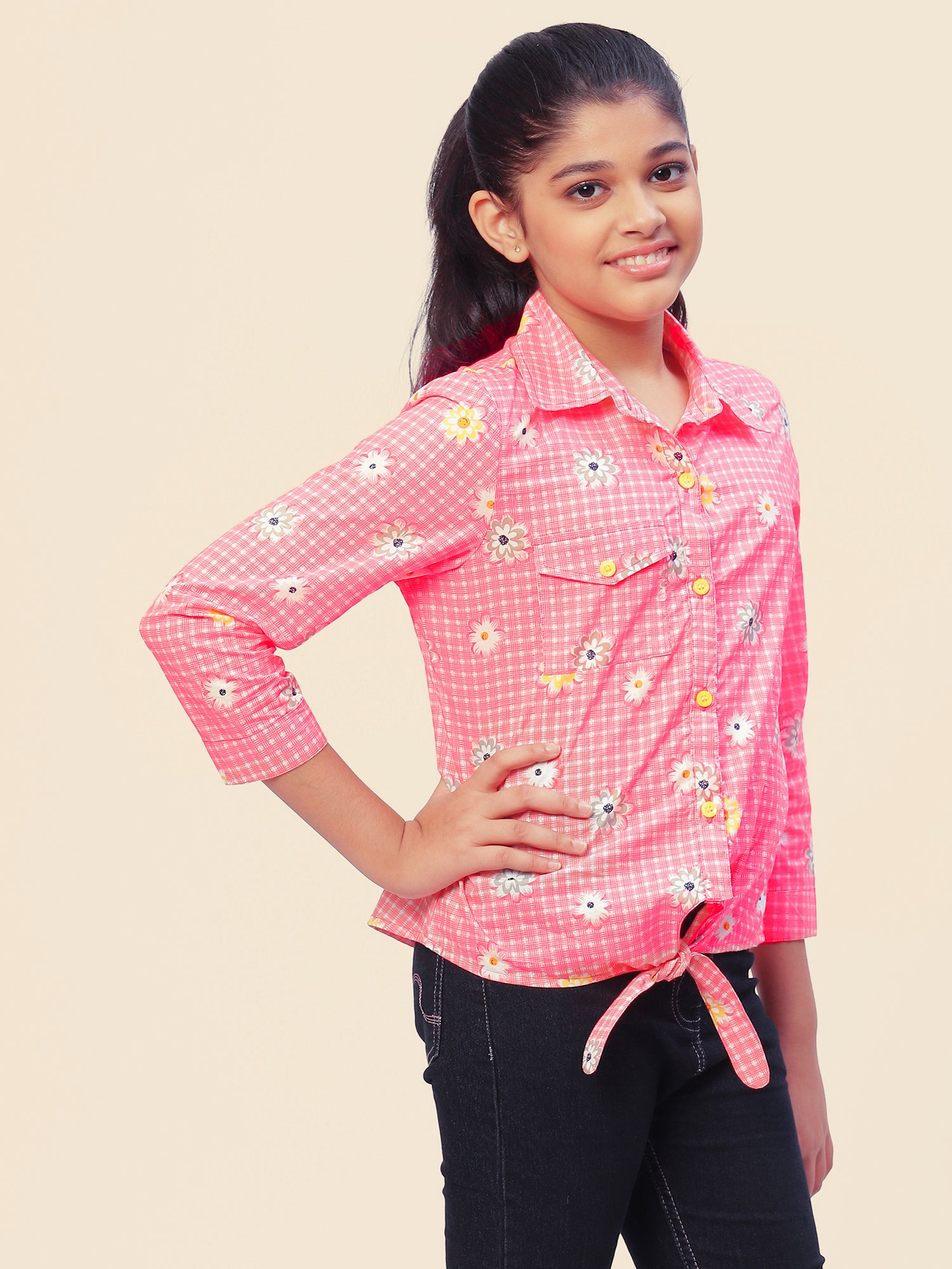Girls Shirt Style Cotton Top