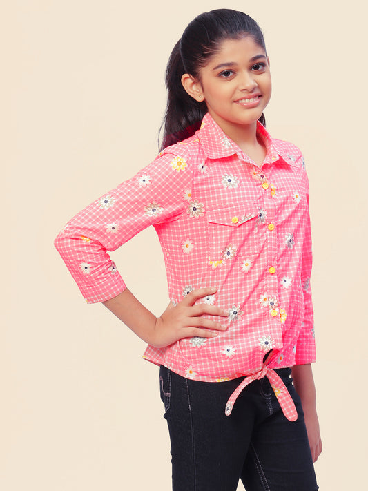 Girls Shirt Style Cotton Top