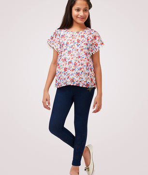 Girls Printed Georgette Top