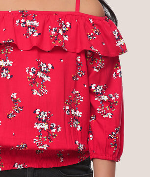 Girls Printed Rayon Top