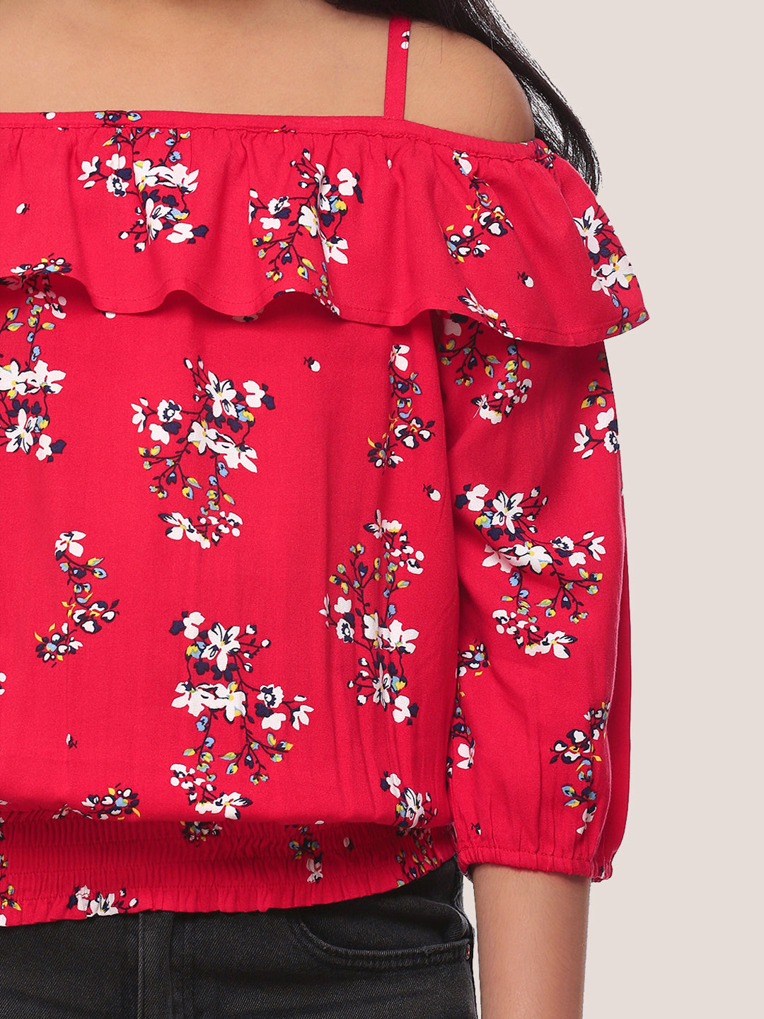 Girls Printed Rayon Top