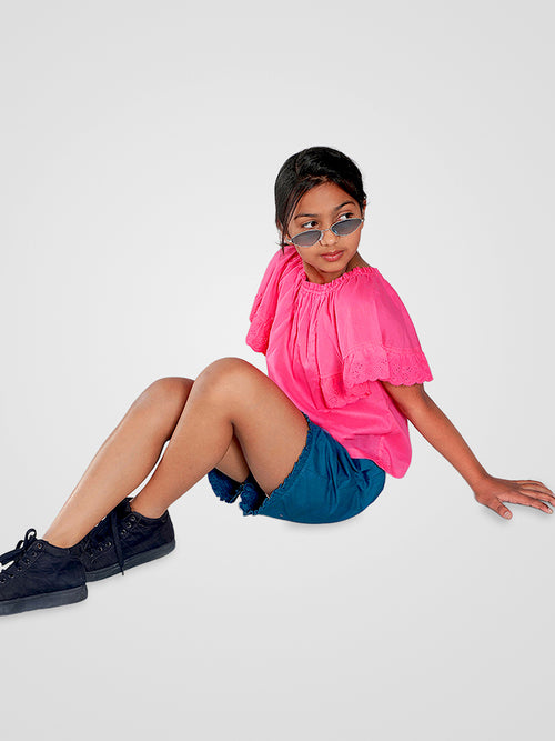 Girls Pink Cotton Top