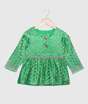 Girls Brocade Top Party Dress