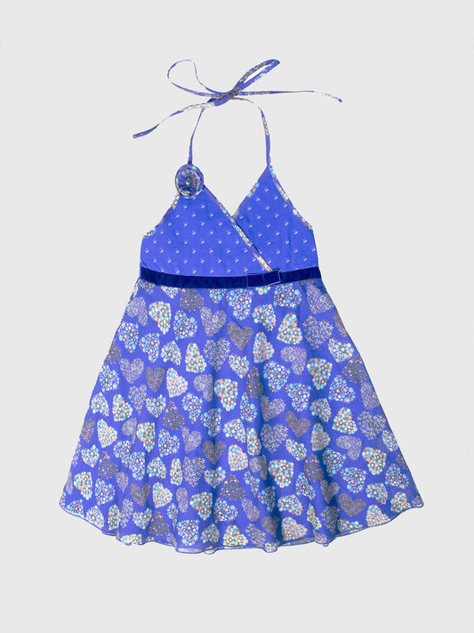 Girls Halter Neck and Flared Skirt Dress