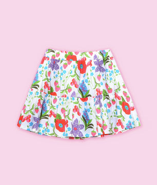 Girls Tiered Skirt in Printed Cotton