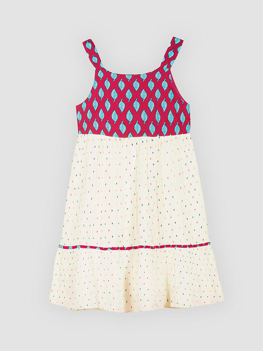 Girls Ethnic Colors Cotton Dress
