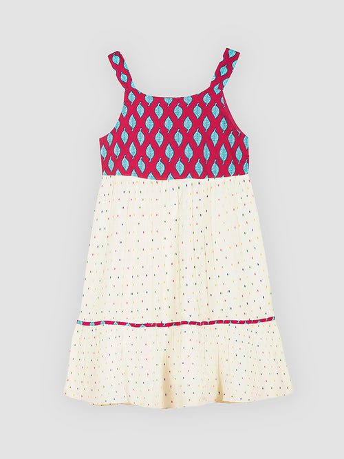 Girls Ethnic Colors Cotton Dress