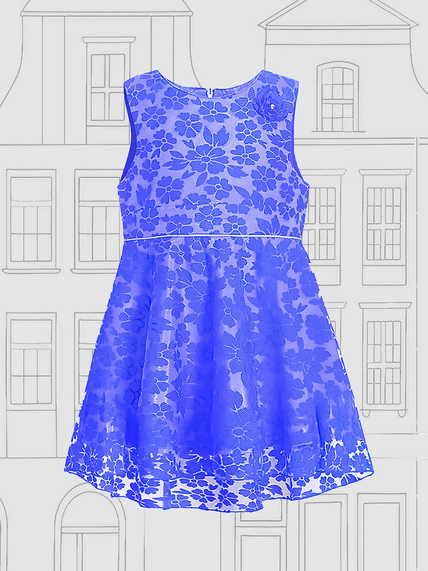Girls Blue Party Dress