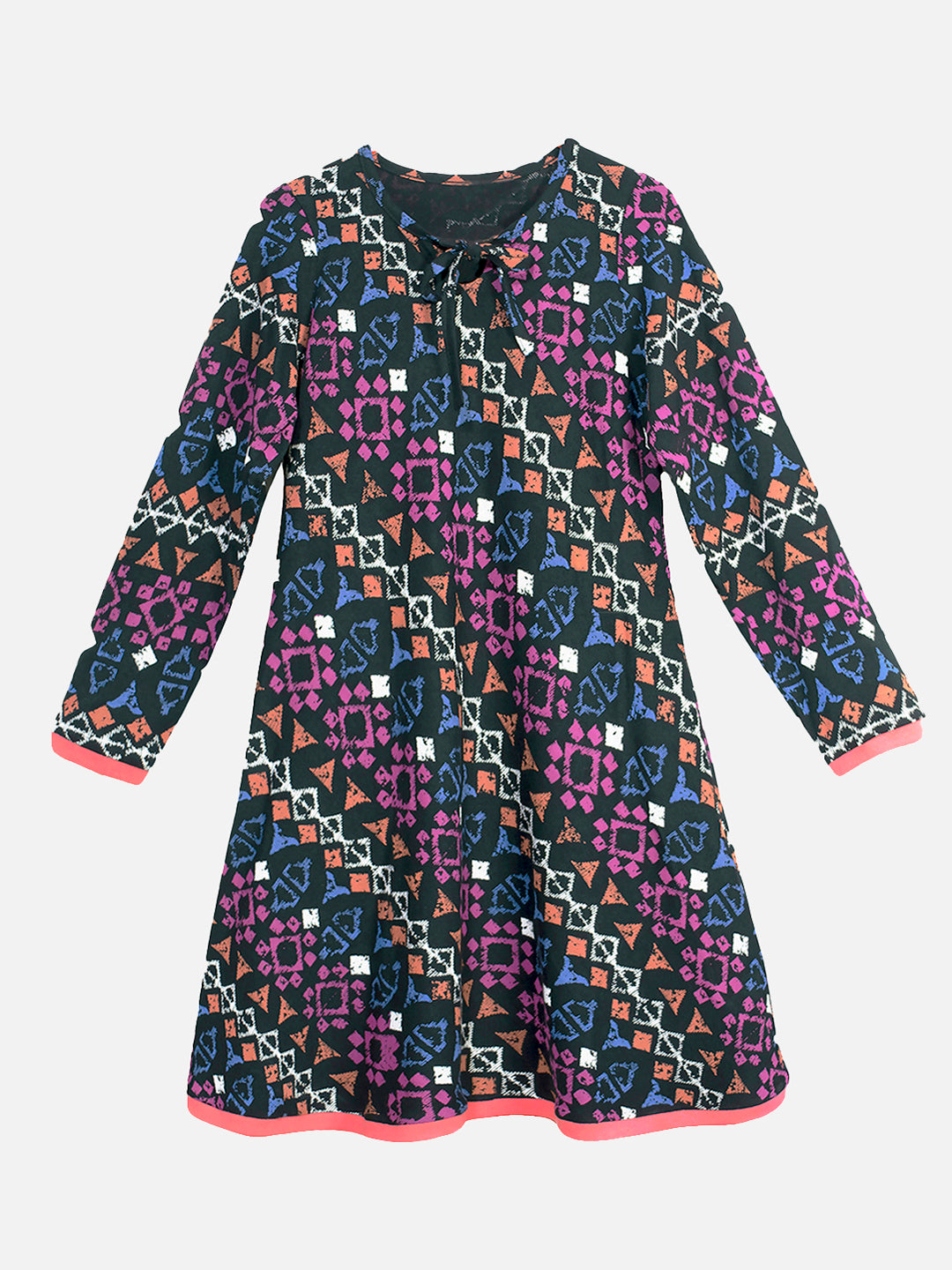 Girls Long Sleeve Knitted Cotton Dress