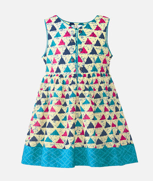 Girls Ethnic Print Cotton Dress